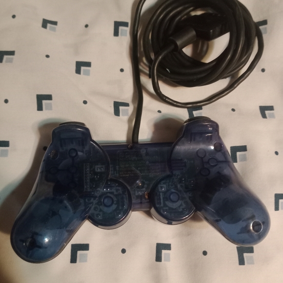PlayStation PS2 Controller Official OEM DualShock Clear Blue SCPH-10010 - Picture 3 of 3